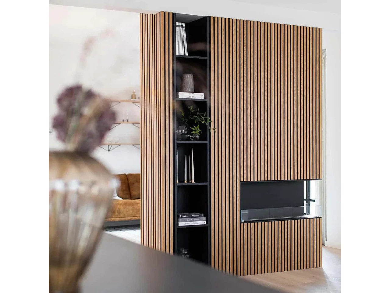 Protocole Home — Panneau acoustique SLIM roulé, design scandinave, feutrine 3 mm flexible, 15 tasseaux.