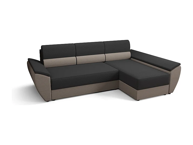 BEDANTE Ecksofa L REBI L3 Rainbow 27/83 Rechts mit Schlaffunktion, Grau/Beige, L-Form, Sofa mit Stauraum, Bettkasten, Wohnzimmersofa, Couch, Sofa, Bettsofa