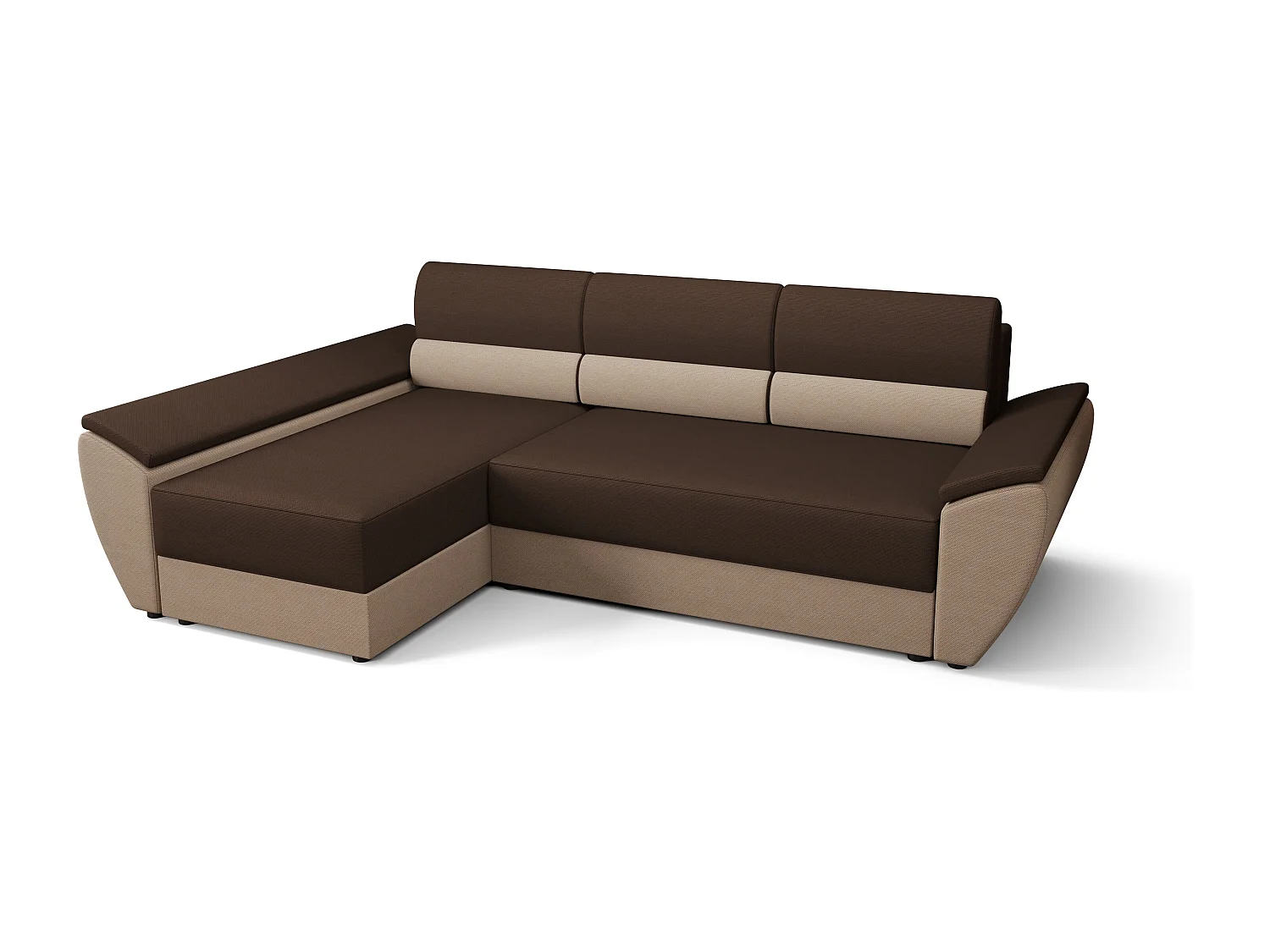 BEDANTE Ecksofa L REBI L3 Rainbow 20/05 Links mit Schlaffunktion, Braun/Beige, L-Form, Sofa mit Stauraum, Bettkasten, Wohnzimmersofa, Couch, Sofa, Bettsofa