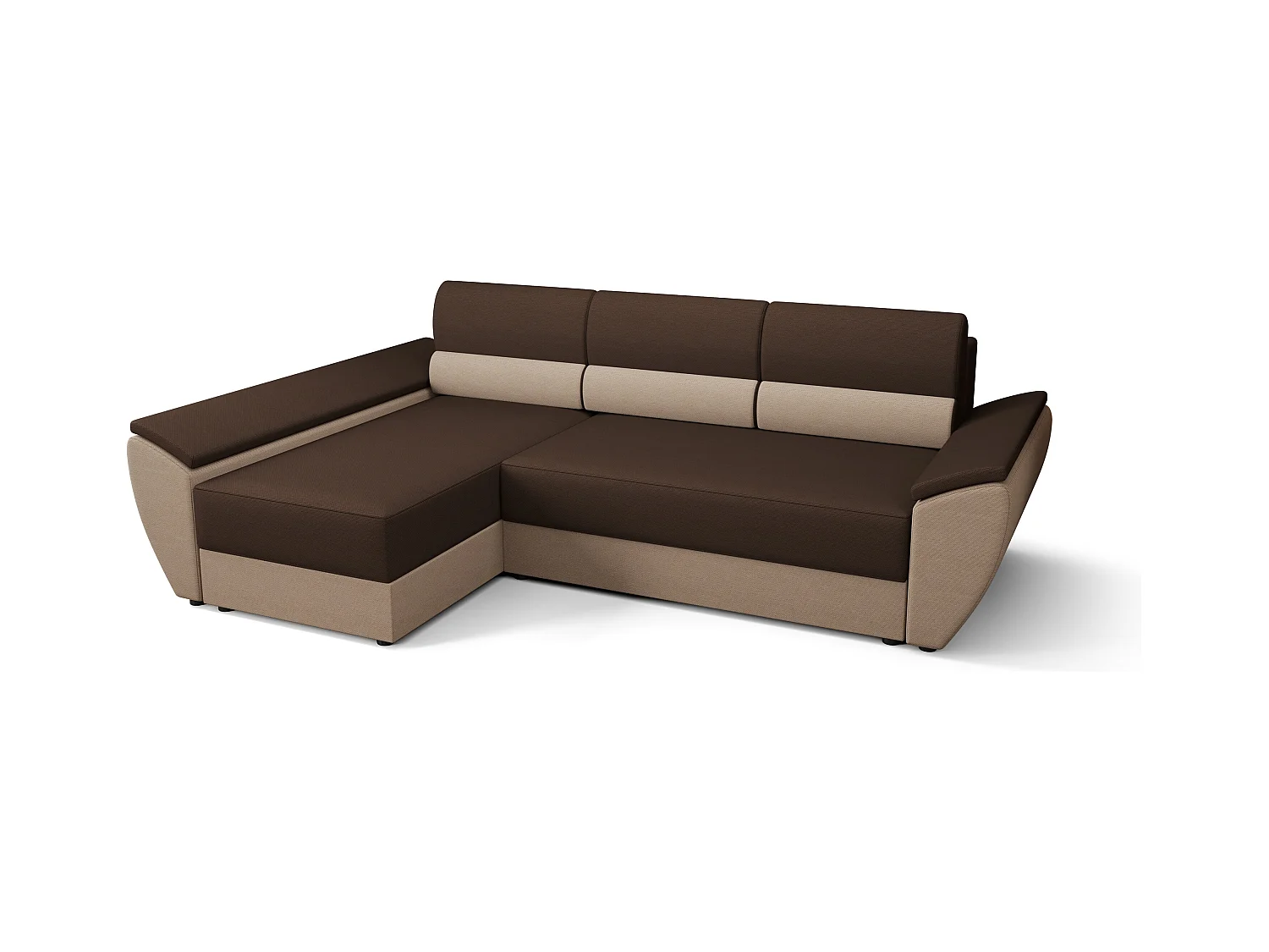 BEDANTE Ecksofa L REBI L3 Rainbow 20/05 Links mit Schlaffunktion, Braun/Beige, L-Form, Sofa mit Stauraum, Bettkasten, Wohnzimmersofa, Couch, Sofa, Bettsofa