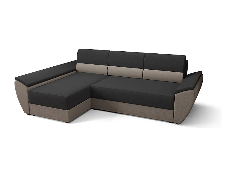 BEDANTE Ecksofa L REBI L3 Rainbow 27/83 Links mit Schlaffunktion, Grau/Beige, L-Form, Sofa mit Stauraum, Bettkasten, Wohnzimmersofa, Couch, Sofa, Bettsofa