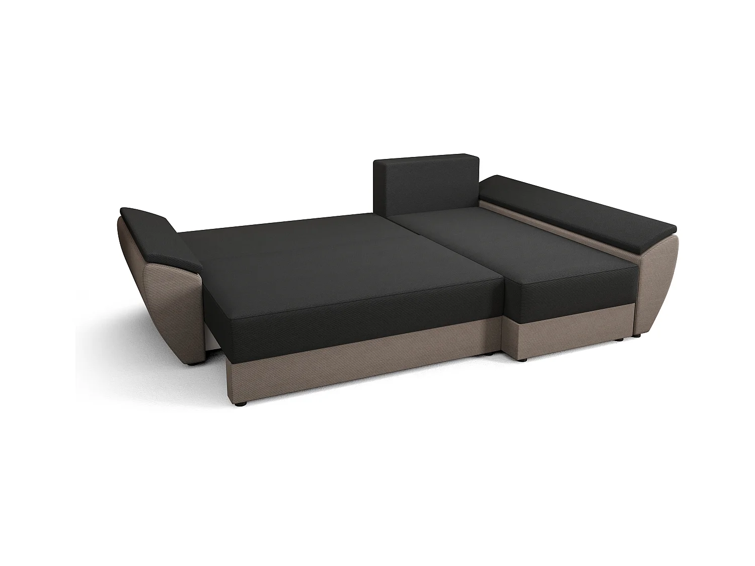BEDANTE Ecksofa L REBI L3 Rainbow 27/15 Rechts mit Schlaffunktion, Grau/Schwarz, L-Form, Sofa mit Stauraum, Bettkasten, Wohnzimmersofa, Couch, Sofa, Bettsofa