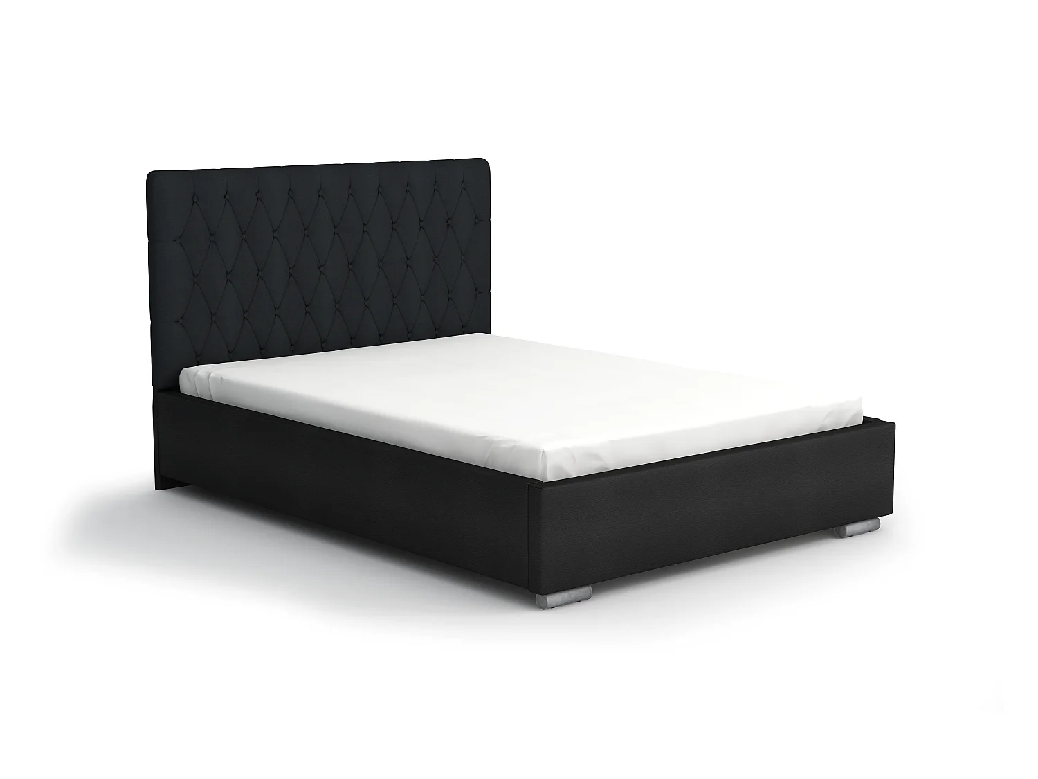 Bedante Polsterbett SIENA 140x200cm Einzellbett, Bett, Bettkasten, Schlafzimmer, Stauraum, Kontinentalbett, Boxspringbett, Chrome, Glitz