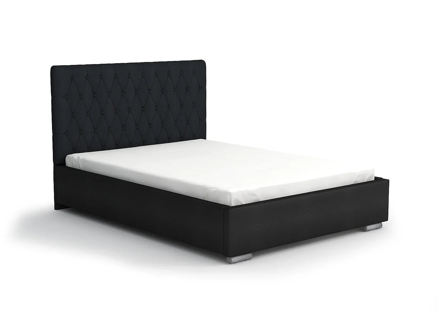 Bedante Polsterbett SIENA 140x200cm Einzellbett, Bett, Bettkasten, Schlafzimmer, Stauraum, Kontinentalbett, Boxspringbett, Chrome, Glitz