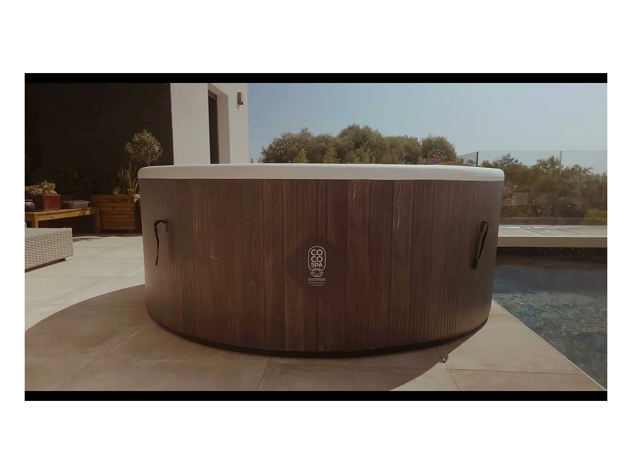 Coco Bain Piscine Hawaï - 180cm De Diamètre - 1100litres - Imitation Bois Véritab