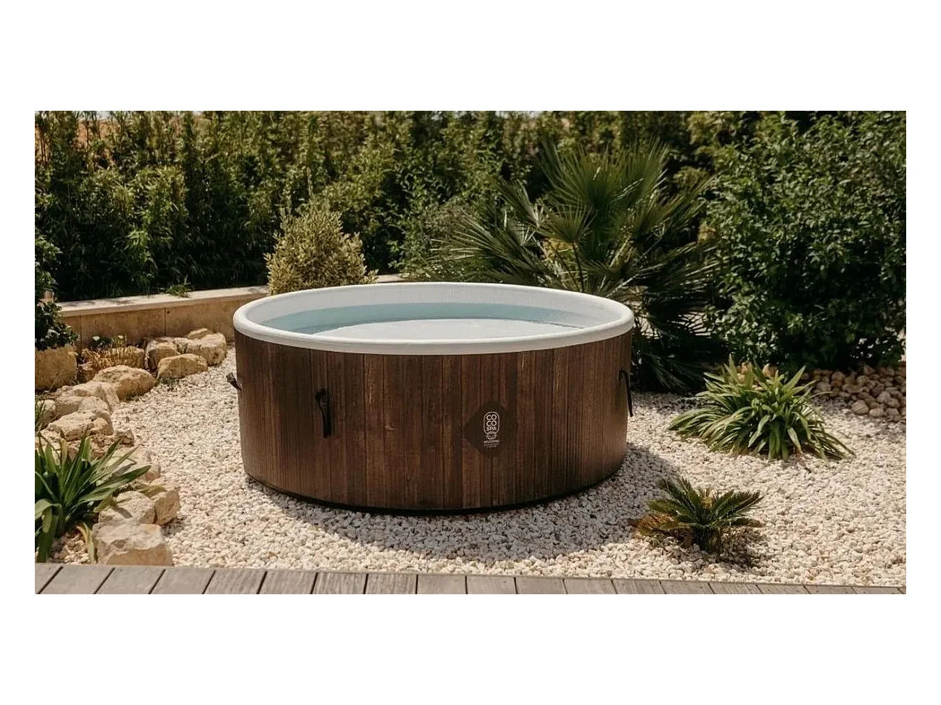 Coco Bain Piscine Hawaï - 180cm De Diamètre - 1100litres - Imitation Bois Véritab