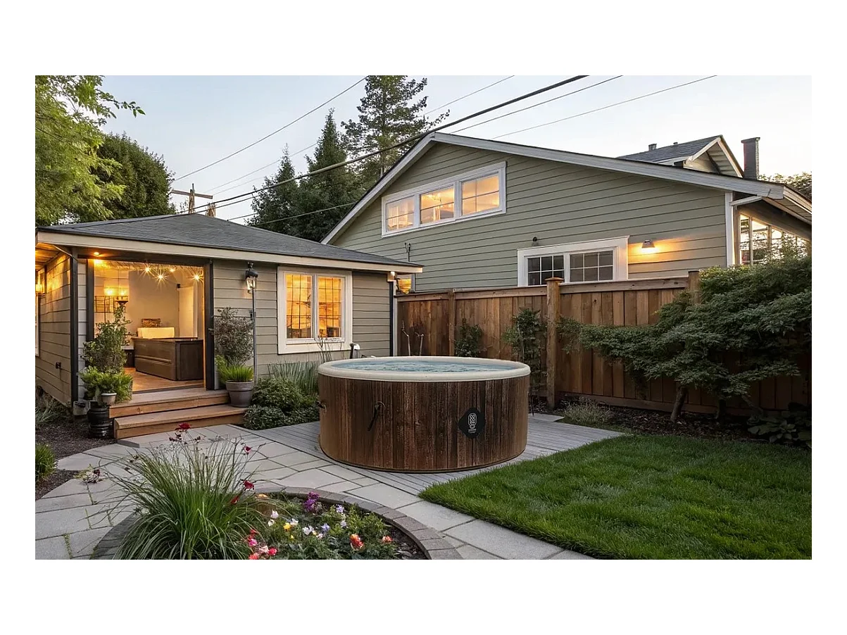 Coco Bain Piscine Hawaï - 180cm De Diamètre - 1100litres - Imitation Bois Véritab