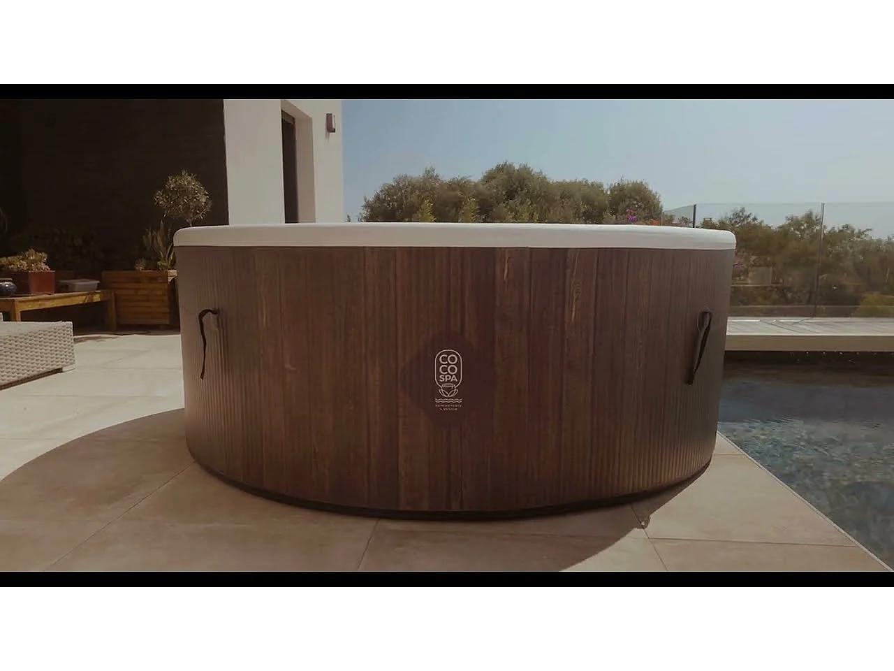 Coco Bain Piscina Hawaï - 180 cm di Diametro - 1100 Litri - Imitazione Legno Naturale