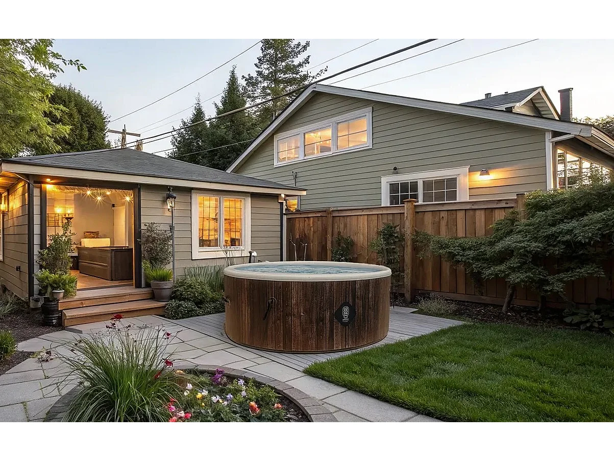 Coco Bain Piscina Hawaï - 180 cm di Diametro - 1100 Litri - Imitazione Legno Naturale