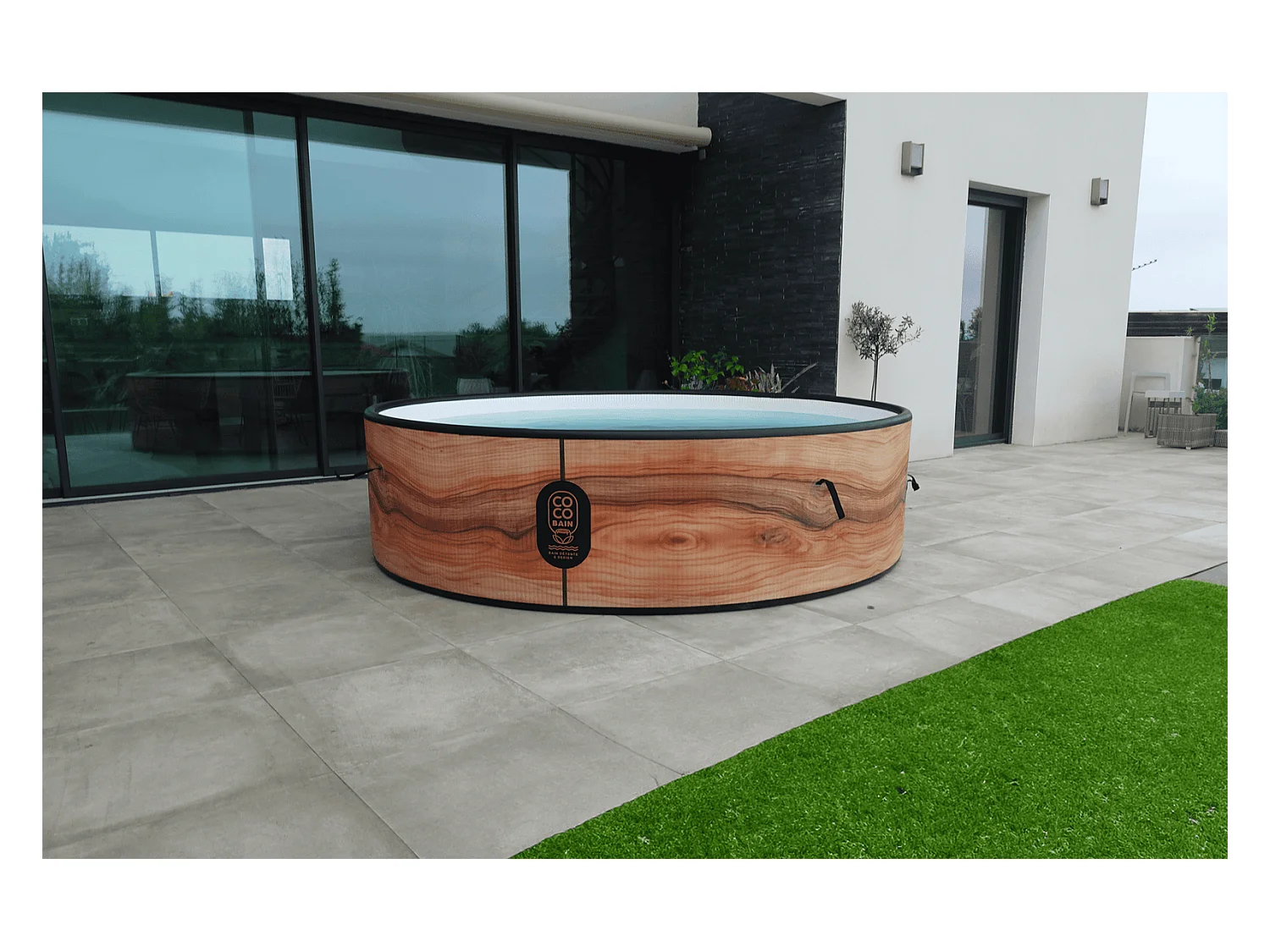 Coco Bain Piscine Aruba - Piscine Hors Sol 250cm De Diamètre - Imitation Bois Véritable