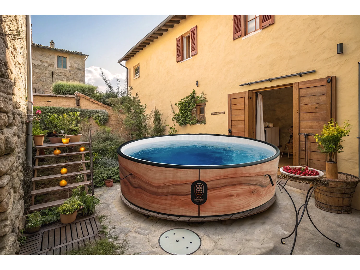 Coco Bain Piscina Aruba - Piscina Fuori Terra Ø 250 cm - Effetto legno realistico