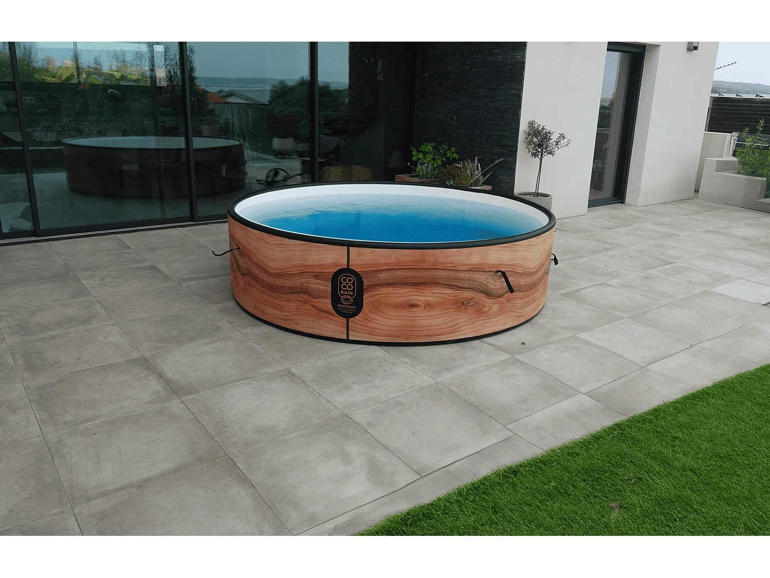 Coco Bain Piscine Aruba - Piscine Hors Sol 250cm De Diamètre - Imitation Bois Véritable