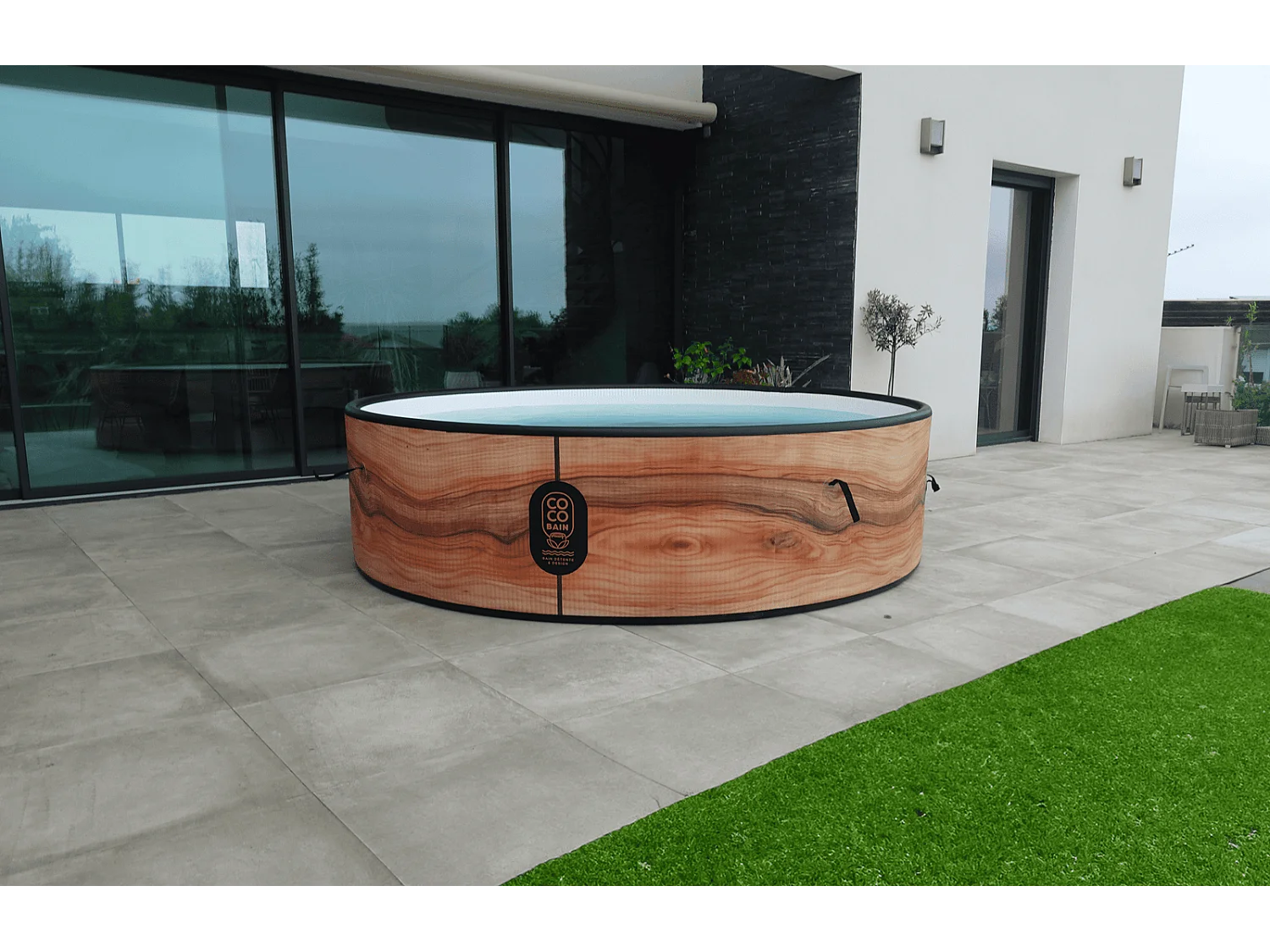 Coco Bain Piscine Aruba - Piscine Hors Sol 250cm De Diamètre - Imitation Bois Véritable