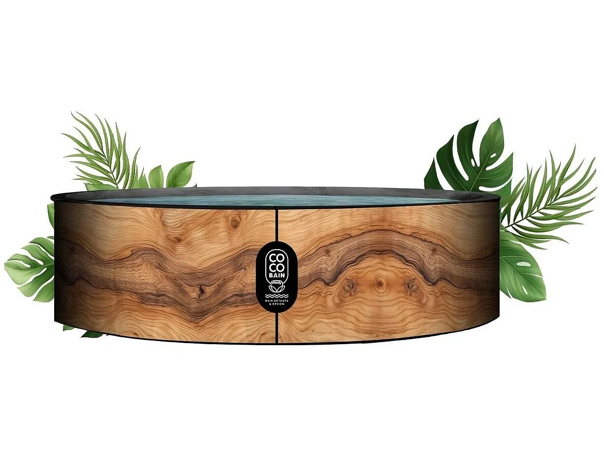 Coco Bain Pool Aruba - Aufstellpool 250 cm Durchmesser - Realistische Holzoptik