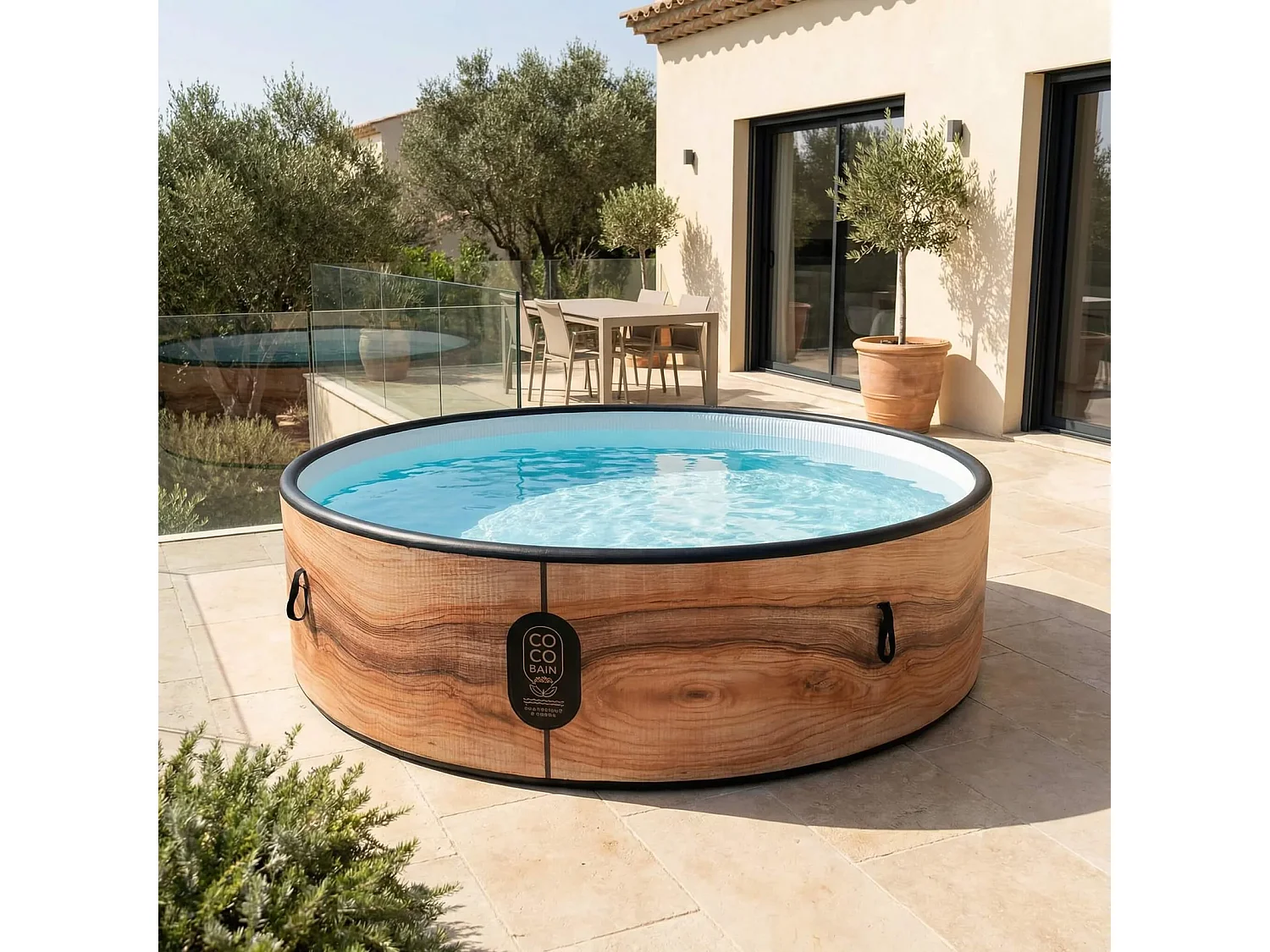 Coco Bain Pool Aruba - Aufstellpool 250 cm Durchmesser - Realistische Holzoptik