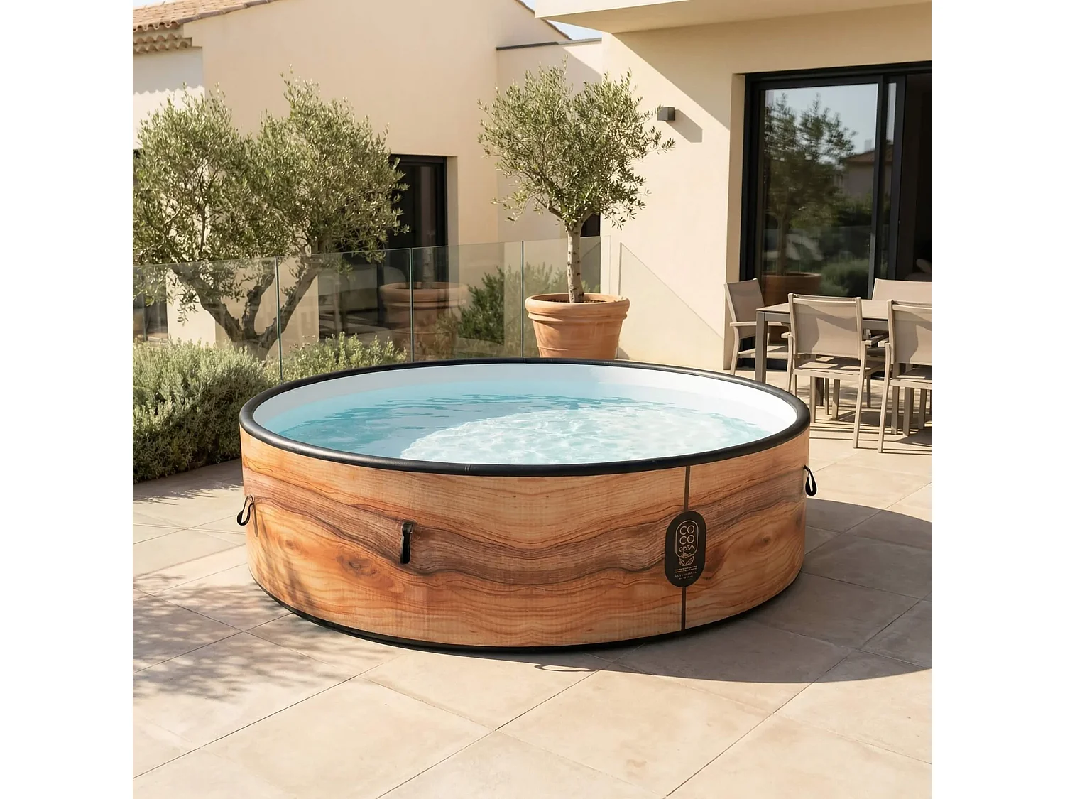 Coco Bain Pool Aruba - Aufstellpool 250 cm Durchmesser - Realistische Holzoptik