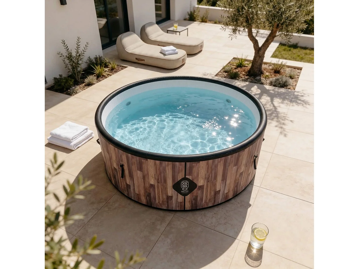 Coco Bain Pool Fidji – Ø 180 cm – 1200 Liter – Realistische Holzoptik