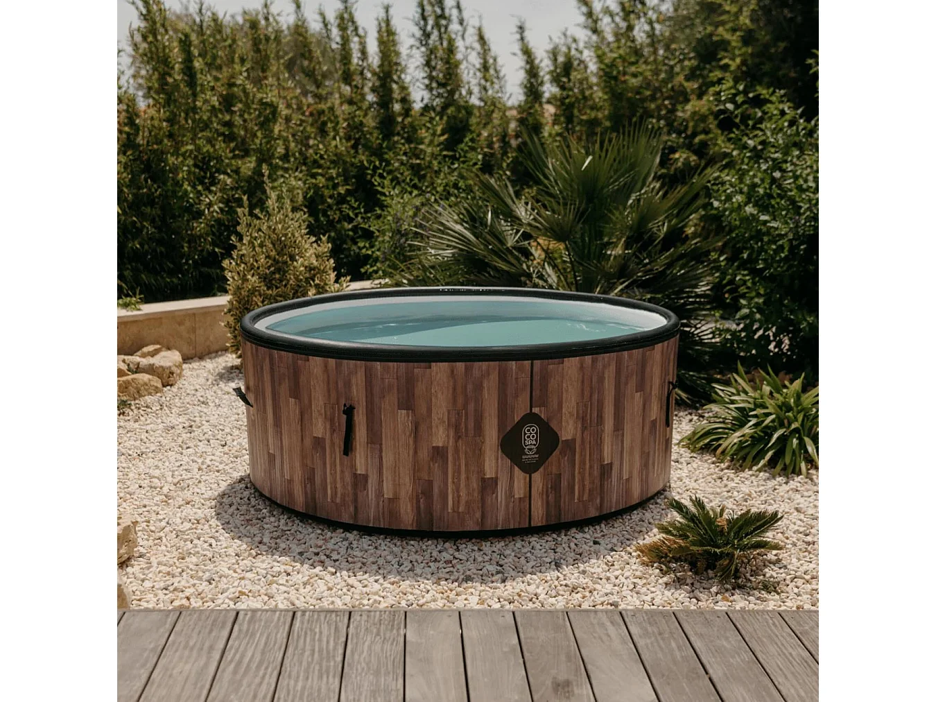 Coco Bain Pool Fidji – Ø 180 cm – 1200 Liter – Realistische Holzoptik