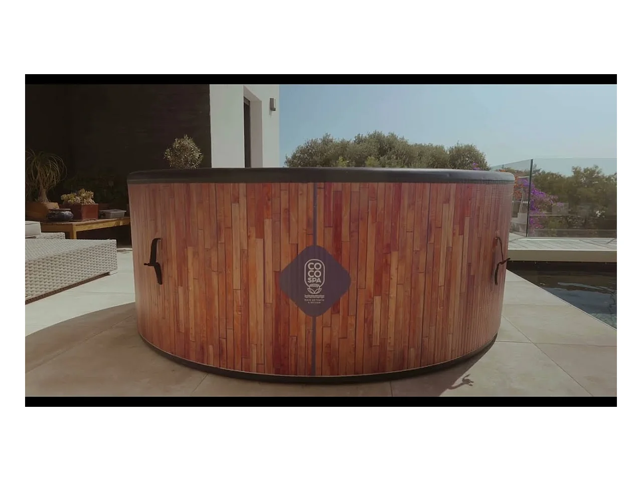 Coco Bain Piscine Ibiza - 180cm De Diamètre - 1100litres - Imitation Bois Véritable