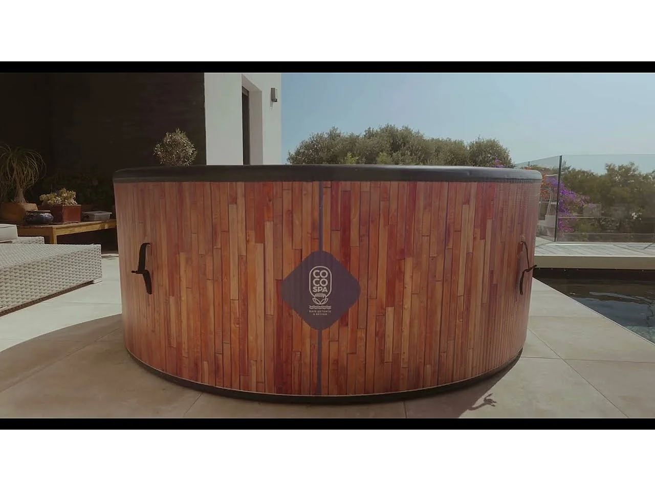 Coco Bain Piscina Ibiza - 180 cm di Diametro - 1100 Litri - Imitazione Legno Naturale