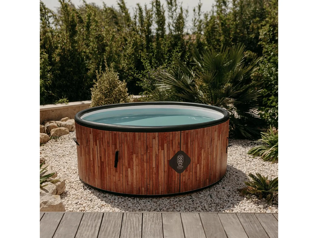 Coco Bain Pool Ibiza - 180 cm Durchmesser - 1100 Liter - Echtholz-Optik