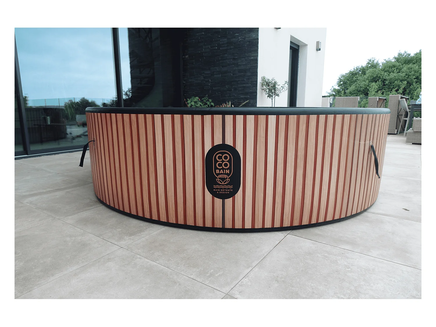 Coco Bain Piscine Copacabanna - Piscine Hors Sol 250cm De Diamètre - Imitation Bois Véritable