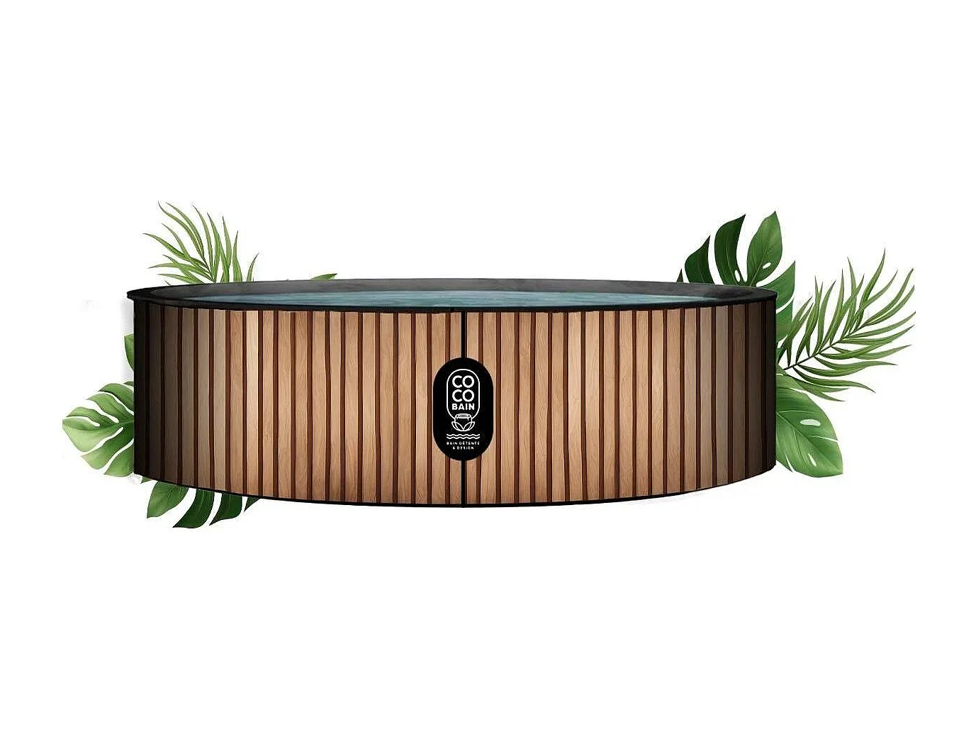 Coco Bain Piscine Copacabanna - Piscine Hors Sol 250cm De Diamètre - Imitation Bois Véritable