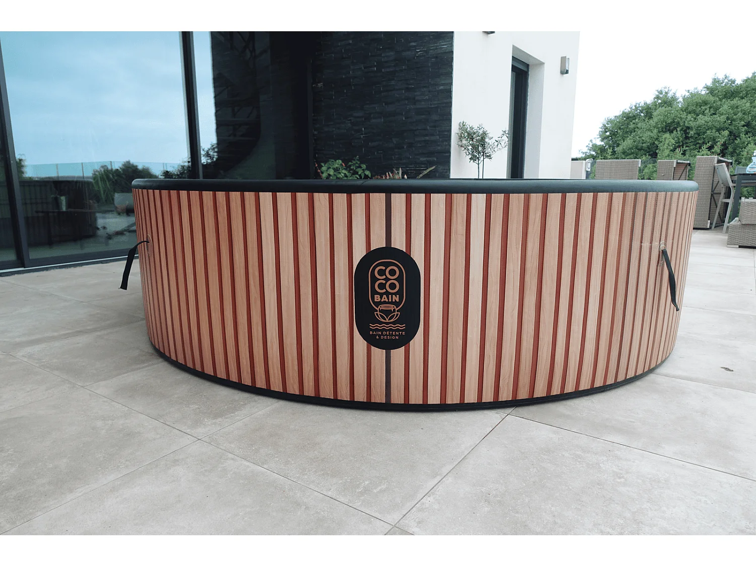 Coco Bain Piscine Copacabanna - Piscine Hors Sol 250cm De Diamètre - Imitation Bois Véritable