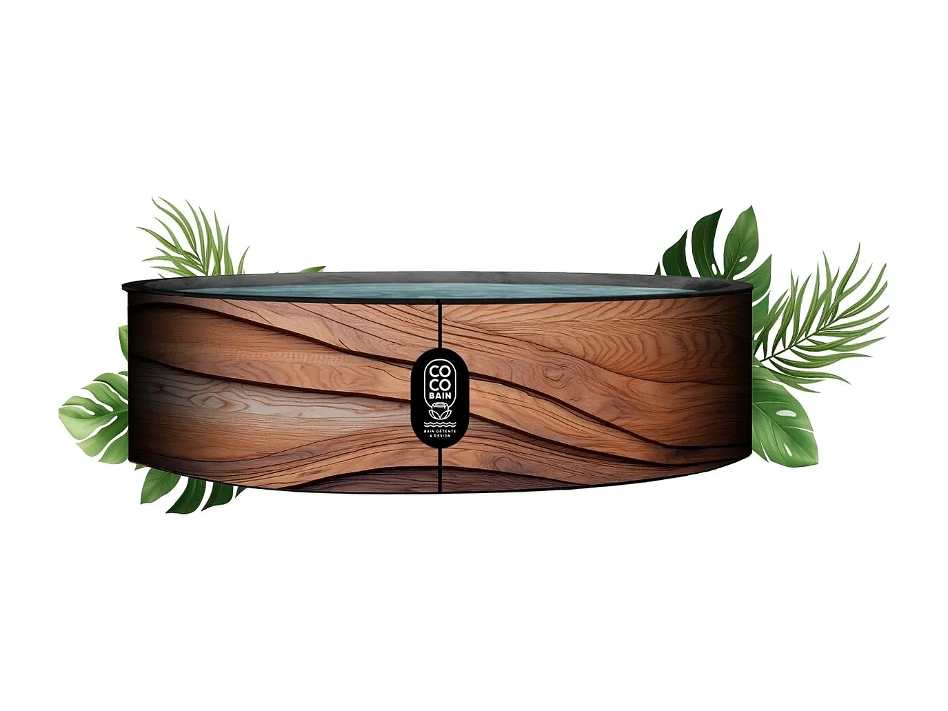 Coco Bain Piscine Maui- Piscine Hors Sol 250cm De Diamètre - Imitation Bois Véritable