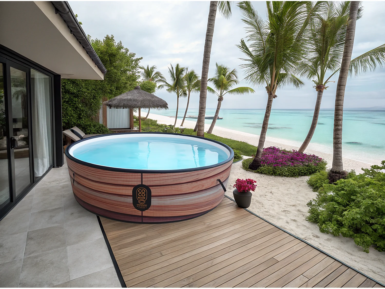Coco Bain Piscina Maui - Piscina Fuori Terra Ø 250 cm - Effetto legno realistico