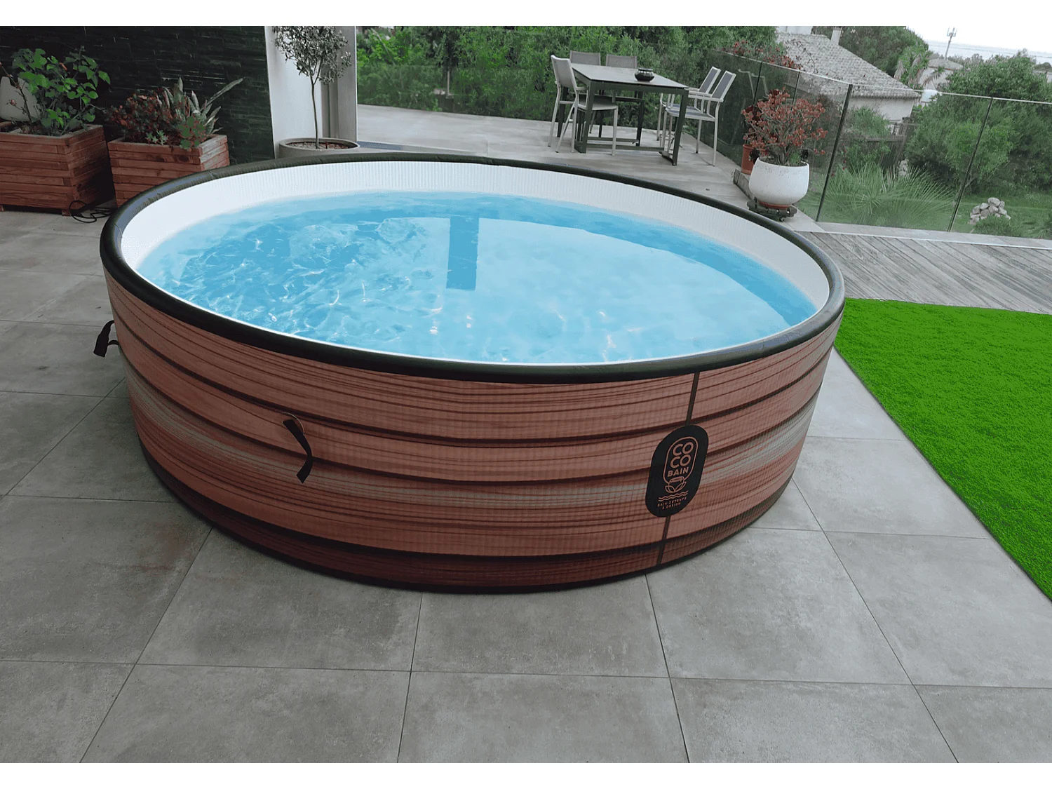 Coco Bain Piscina Maui - Piscina Fuori Terra Ø 250 cm - Effetto legno realistico