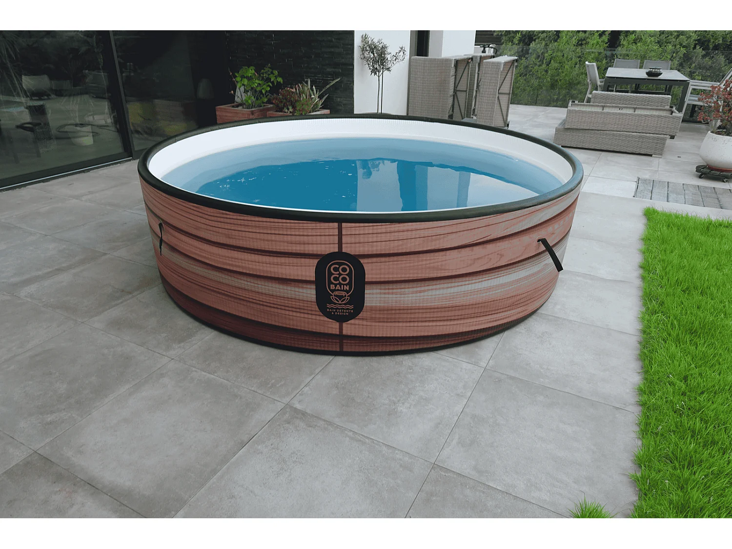 Coco Bain Piscina Maui - Piscina Fuori Terra Ø 250 cm - Effetto legno realistico