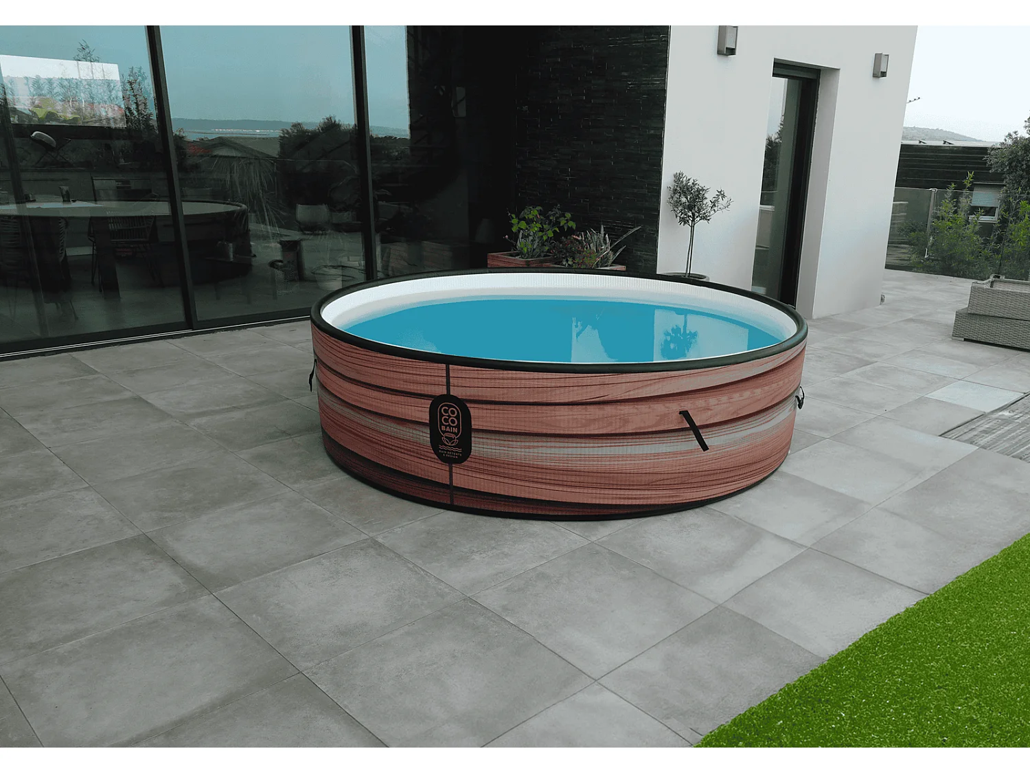 Coco Bain Piscina Maui - Piscina Fuori Terra Ø 250 cm - Effetto legno realistico
