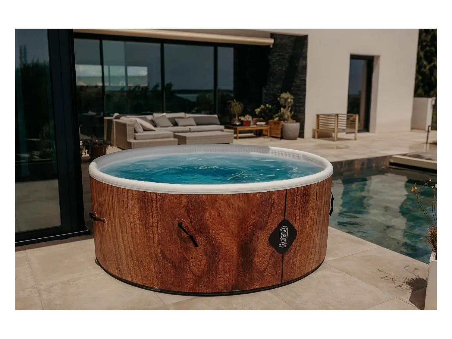 Coco Bain Piscine Bora Bora - 180cm De Diamètre - 1200litres - Imitation Bois Vér