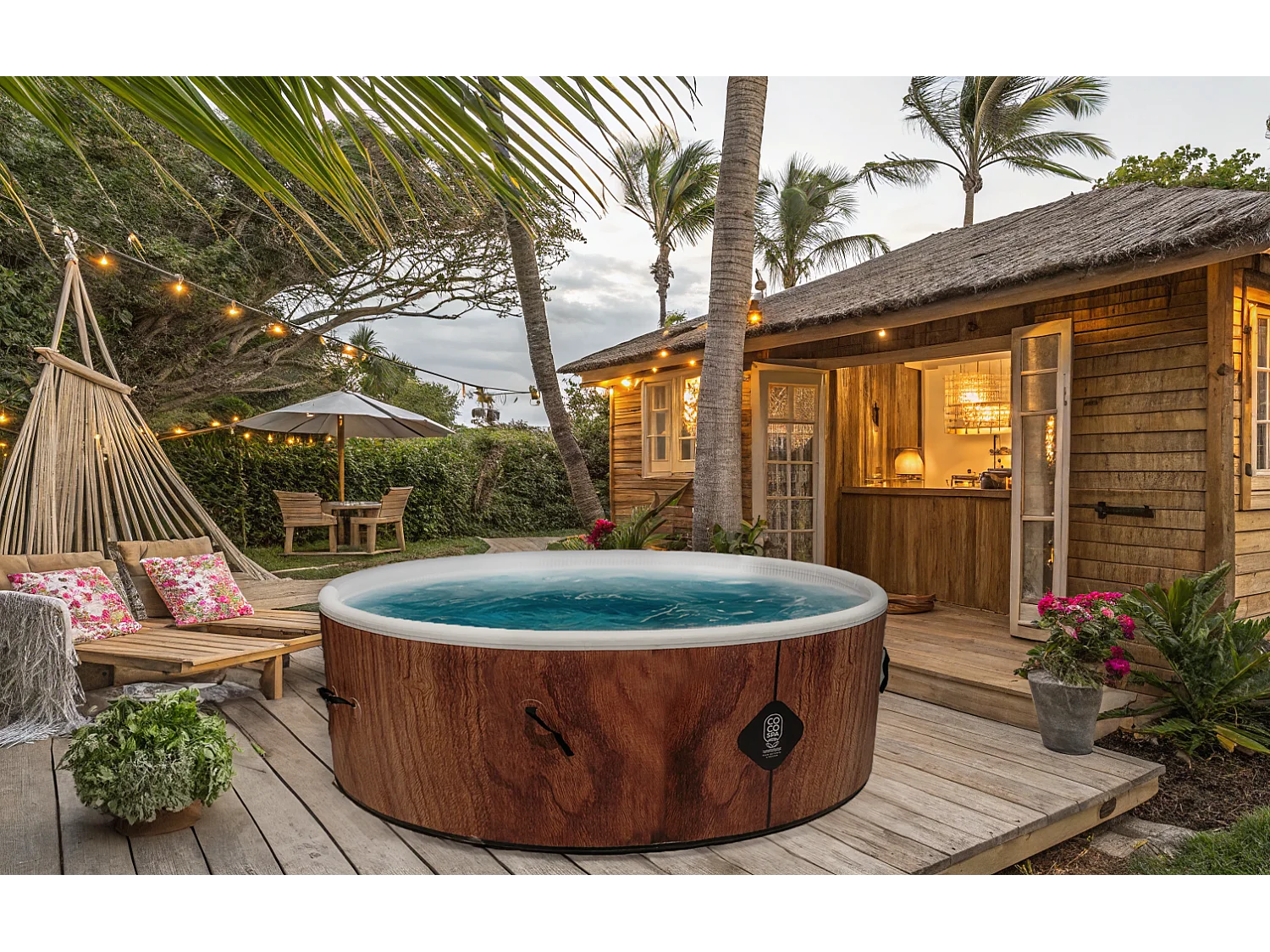 Coco Bain Piscine Bora Bora - 180cm De Diamètre - 1200litres - Imitation Bois