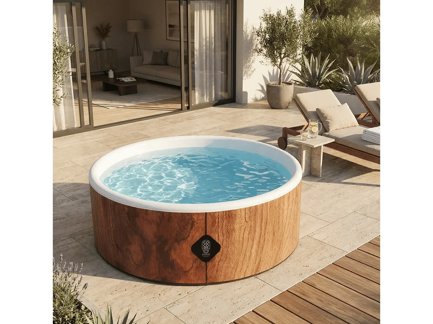 Coco Bain Pool Bora Bora - Ø 180 cm – 1200 Liter – Realistische Holzoptik