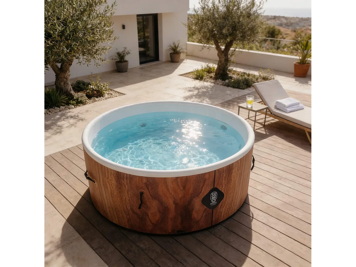 Coco Bain Pool Bora Bora - Ø 180 cm – 1200 Liter – Realistische Holzoptik