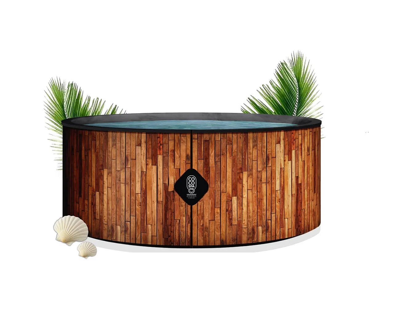 Coco Bain Piscine St Tropez - Pisicne hors sol 180cm De Diamètre - 1200litres - Imitation Bois