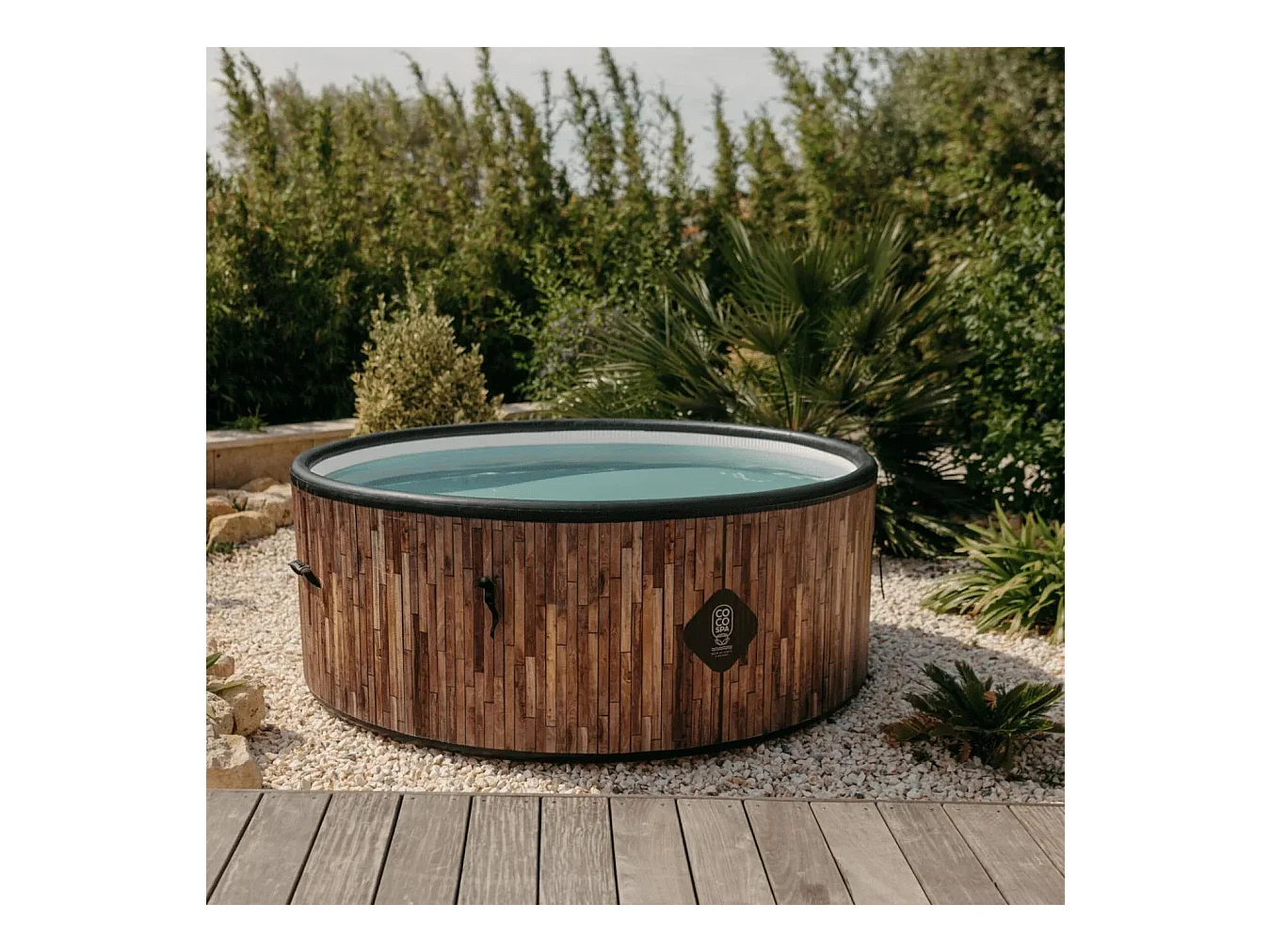 Coco Bain Piscine St Tropez - Pisicne hors sol 180cm De Diamètre - 1200litres - Imitation Bois
