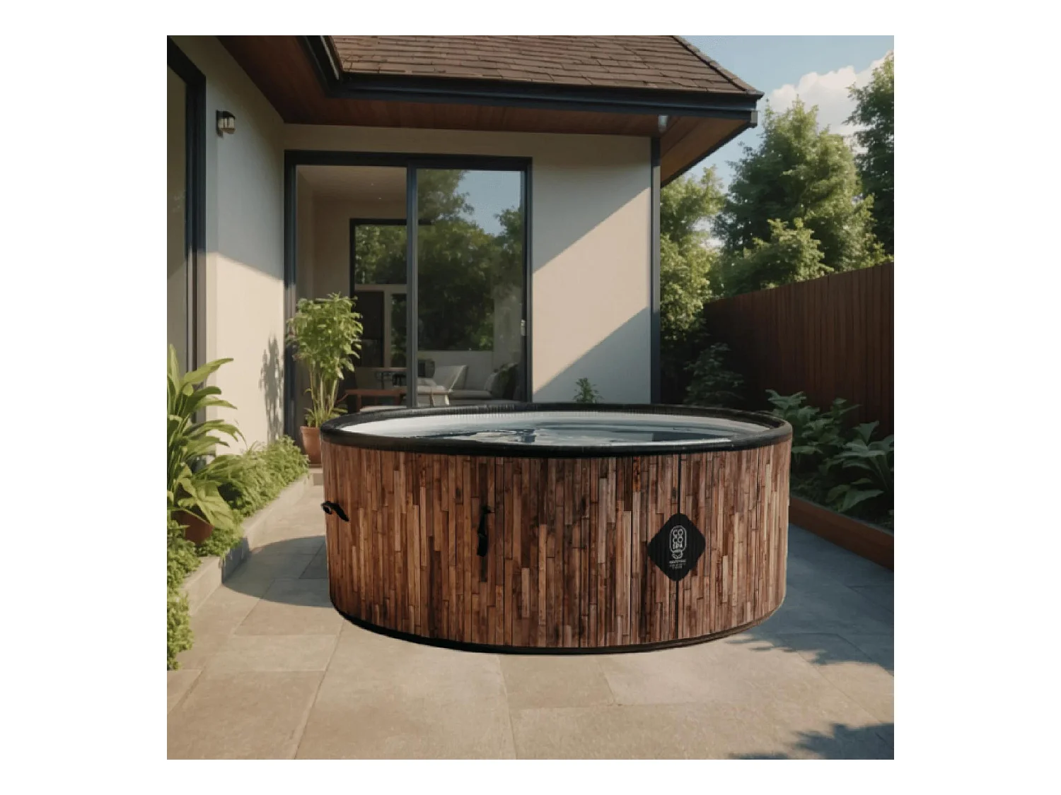 Coco Bain Piscine St Tropez - Pisicne hors sol 180cm De Diamètre - 1200litres - Imitation Bois