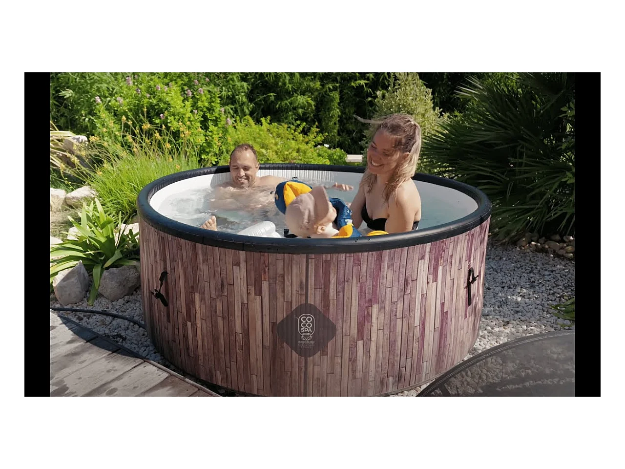Coco Bain Piscine St Tropez - Pisicne hors sol 180cm De Diamètre - 1200litres - Imitation Bois