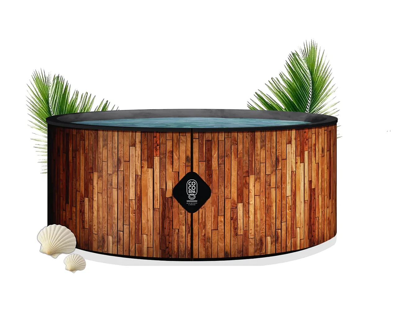 Coco Bain Piscina St Tropez - Piscina Fuori Terra 180 cm di Diametro - 1200 Litri - Imitazione Legno