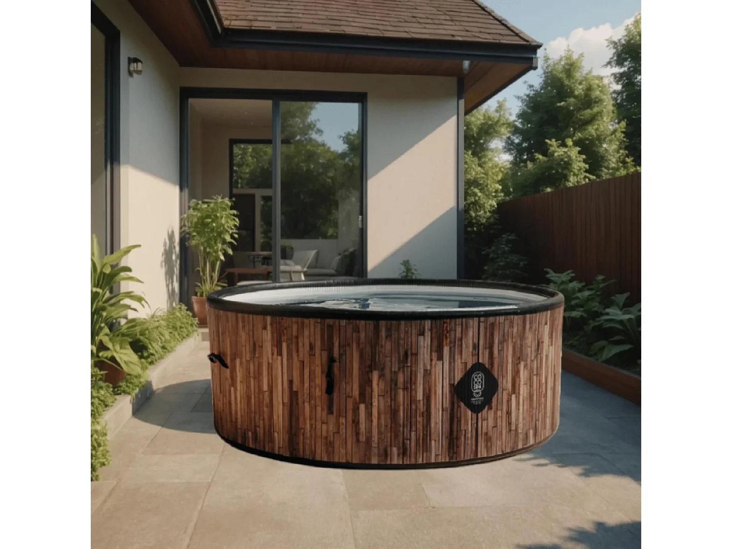 Coco Bain Piscina St Tropez - Piscina Fuori Terra 180 cm di Diametro - 1200 Litri - Imitazione Legno