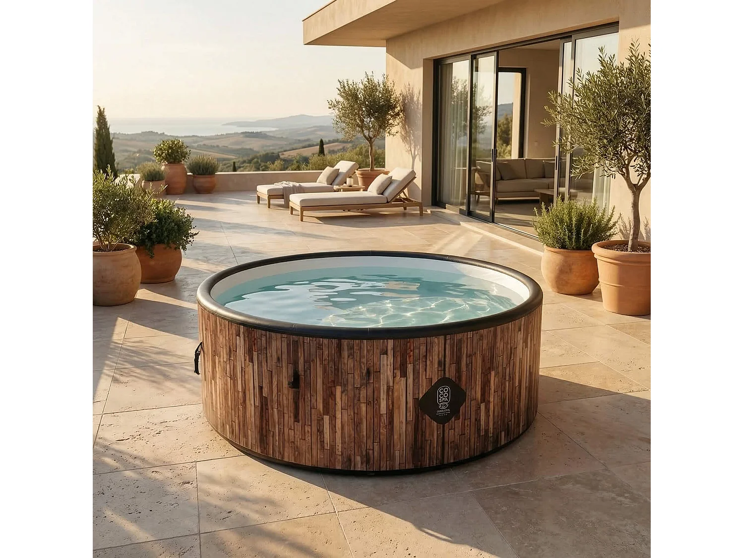 Coco Bain Pool St. Tropez - Aufstellpool 180 cm Durchmesser - 1200 Liter - Holzoptik