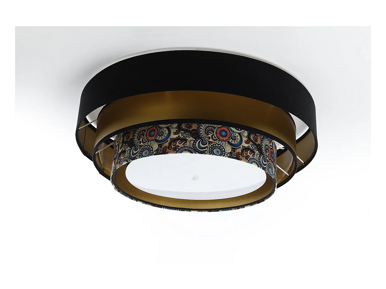 Plafonnier Triniti Ø60cm, diffuseur blanc opale