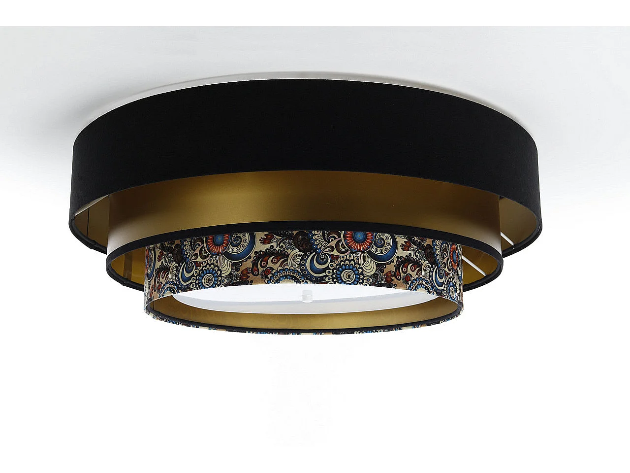 Plafonnier Triniti Ø60cm, diffuseur blanc opale