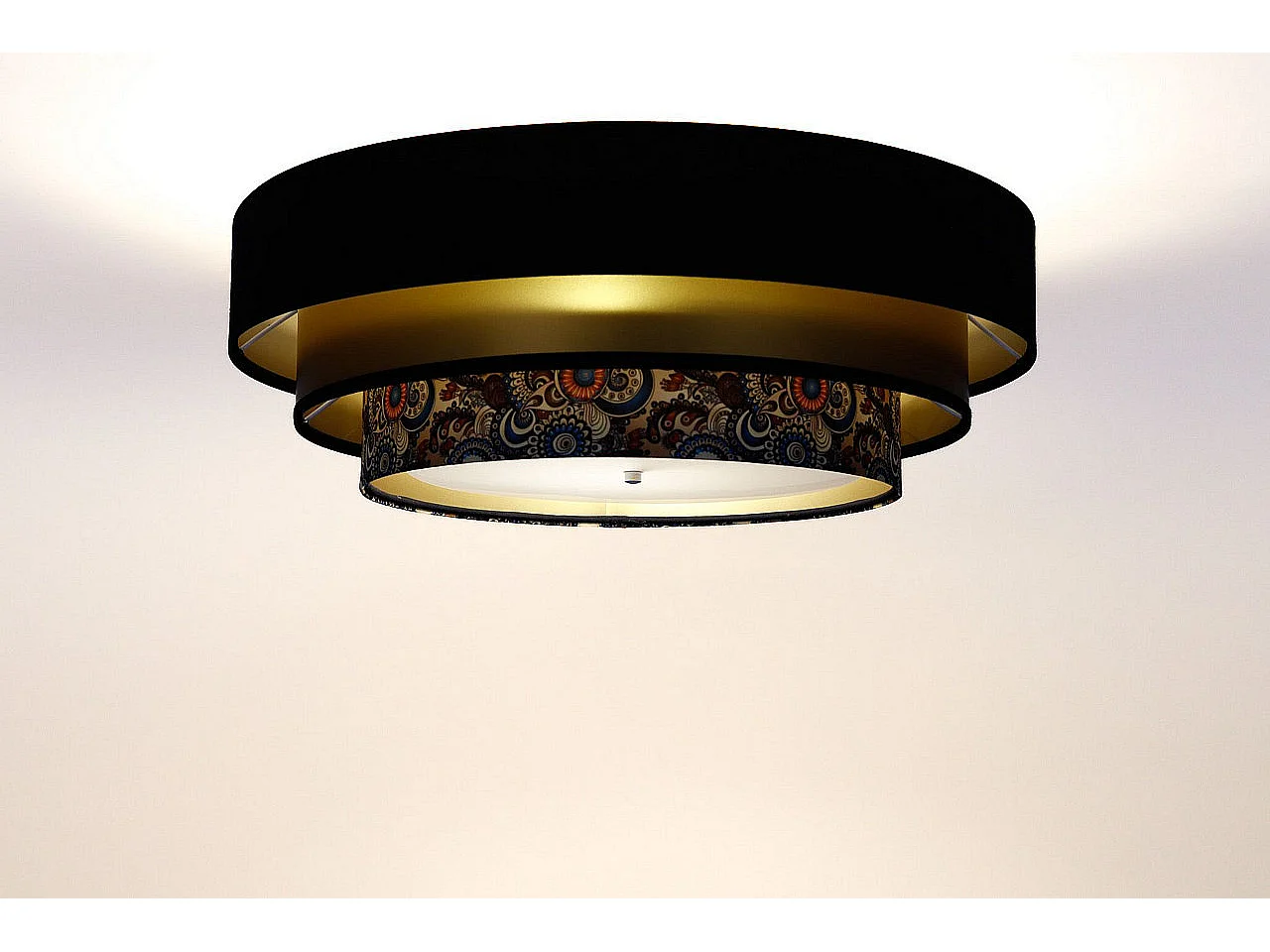 Plafonnier Triniti Ø60cm, diffuseur blanc opale