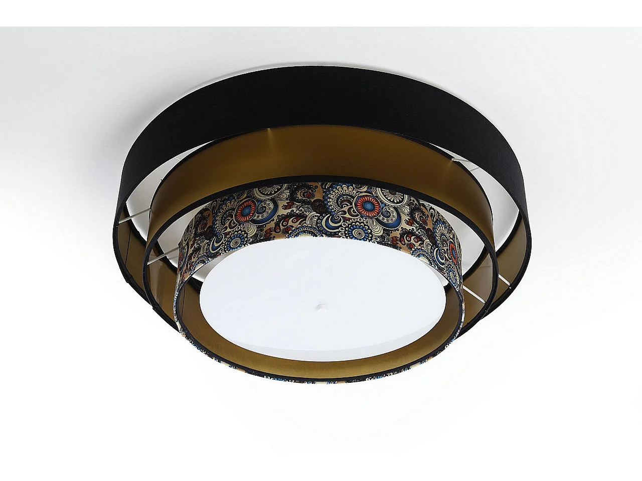 Plafonnier Triniti Ø60cm, diffuseur blanc opale