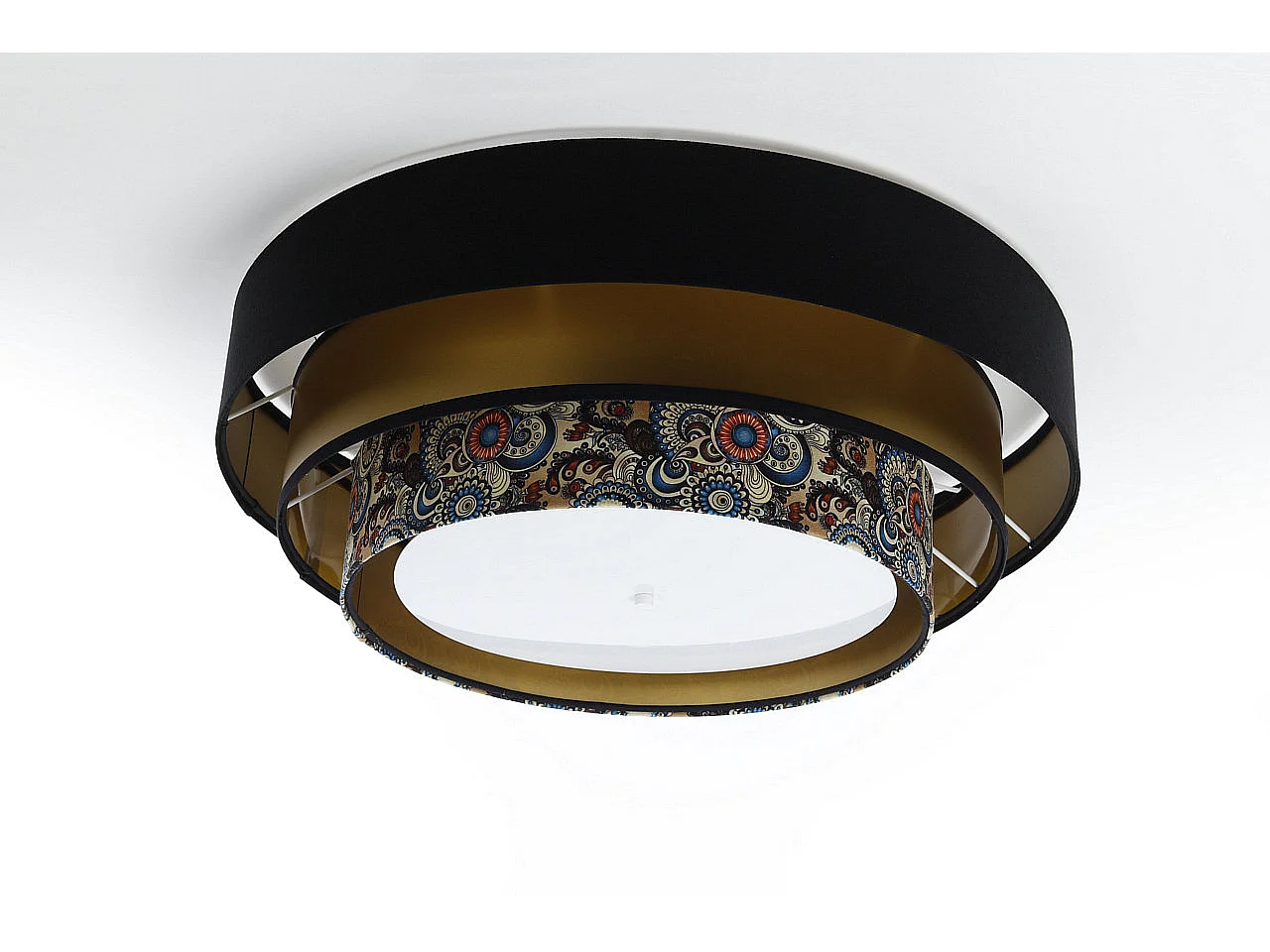 Plafonnier Triniti Ø60cm, diffuseur blanc opale