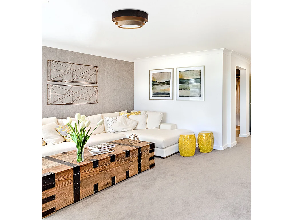 Plafonnier Triniti Ø60cm, diffuseur blanc opale